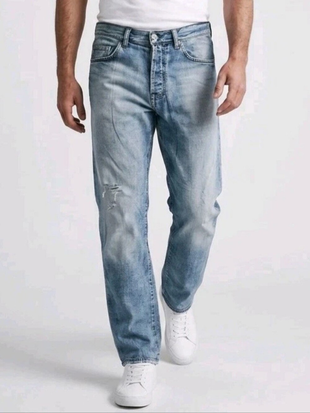 Vintage Boss By Hugo Boss Jeans Mens 34x30 Blue Denim Relaxed Baggy Distressed